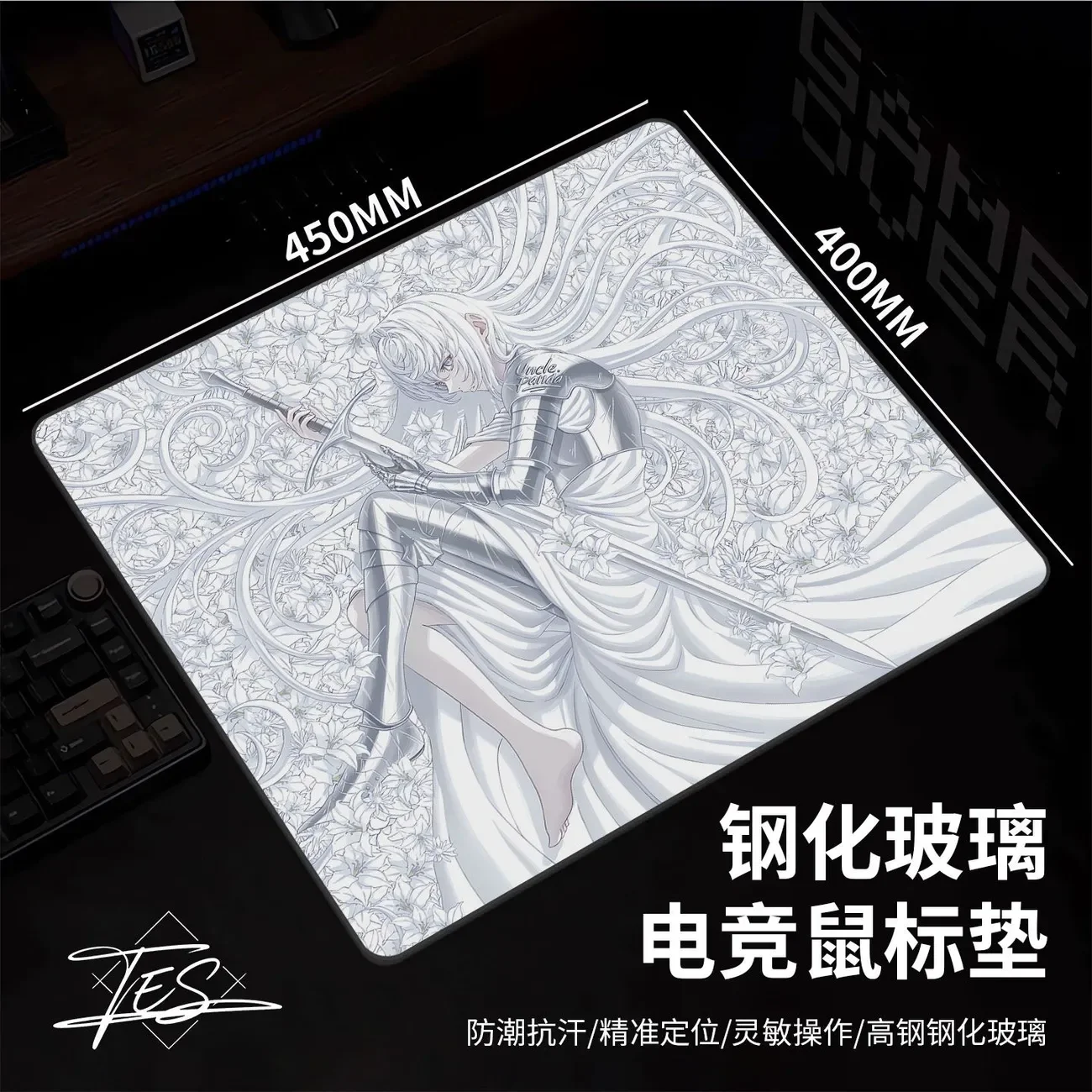 Japanese Anime Girl Glass Mouse Pad HD Custom Tempered Upgrade Smooth FPS Esports Office Mouse Mat Desktop Computer Desk Pad