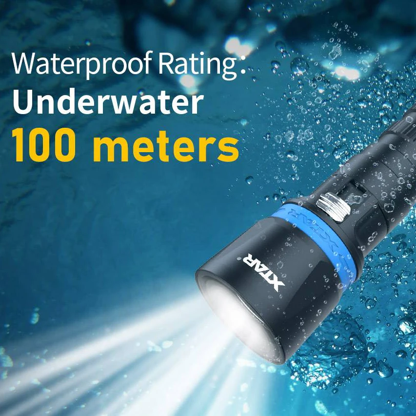 XTAR DS1 Waterproof 100m Diving Flashlight 1000 Lumens Bright Torch Professional Lamp Spearfishing LIGHT XP-L2 Led lantern