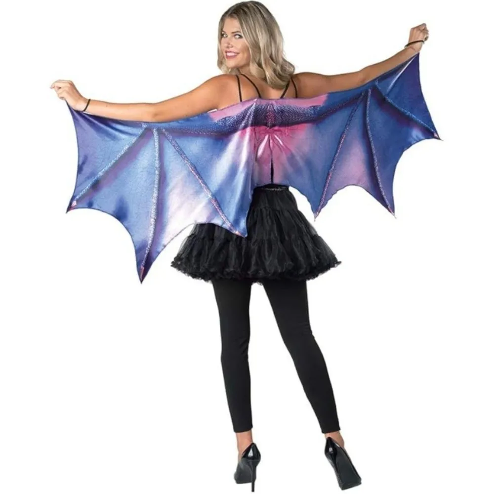 Practical Fantasty Dragon Wing Cape Elastic Band Universal Bat Wing Cloak Foldable Unisex Cosplay Wing Costume Masquerade
