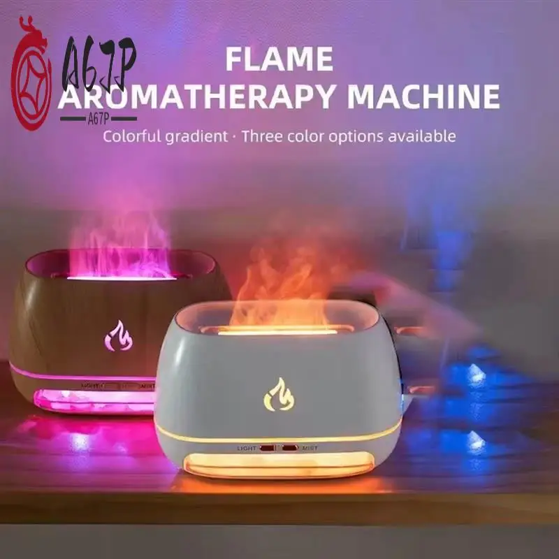 

A67P-Salt Stone Aroma Air Humidifier Flame Colored Light Night Light Aromatherapy Essential Oil Diffuser Aromatherapy Sprayer