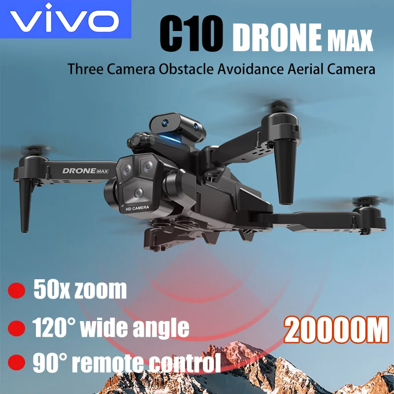 

VIVO C10 Max GPS Remote Drone 8K Camera 5G Optical Flow Positioning Obstacle Avoidance Gesture Photography Foldable Quadcopter