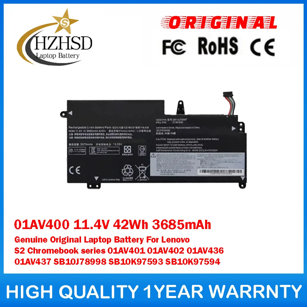 01AV400 11.4V 42Wh 3685mAh Genuine Original Laptop Battery For Lenovo S2 Chromebook 01AV401 01AV402 01AV436 01AV437 SB10J78998