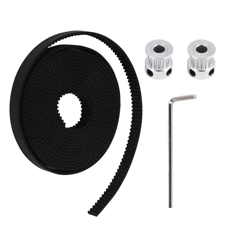 

ASMA-Hot 3D Printer Parts Accessory 2Pcs GT2 16Teeth 16 Teeth Timing Alumium Pulley Bore 5Mm Width 6Mm With 2Meters 2M 6Mm GT2 B