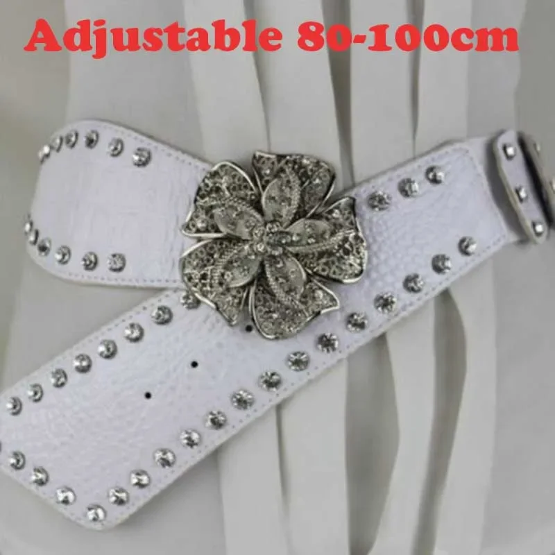 Luxury Strap Rhinestone Belt For Wome Crystal Studded Elastic Corset Belt for Jean Cinto De Strass Girl Clothes Decoration