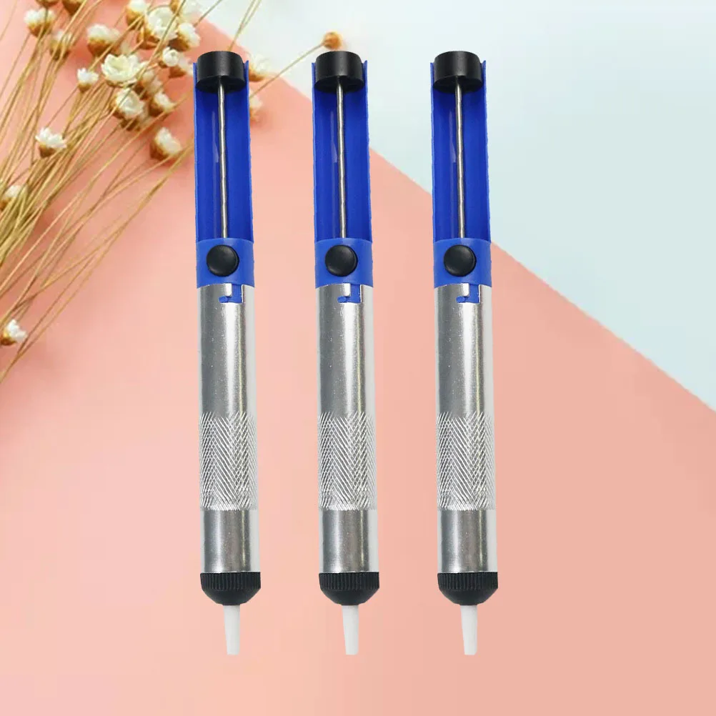 

3pcs Solder Sucker Semi-Aluminum Tin Absorber Strong Suction Desoldering Tool For Pcb Repair Small Area Cleaning Solder Removal