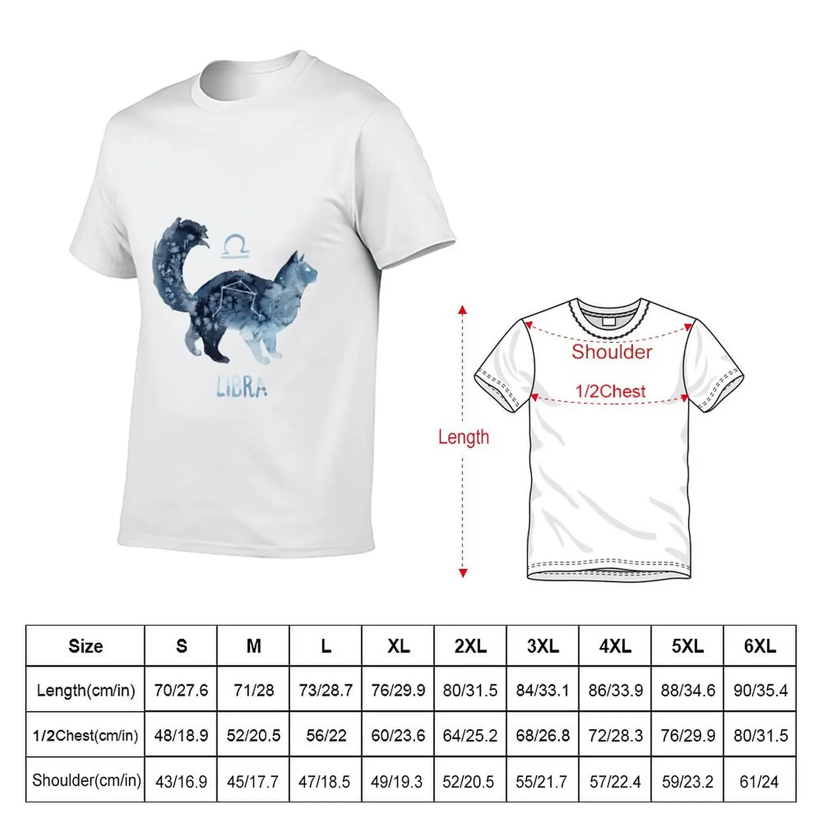 Zodiac Cat - Libra T-Shirt graphic t shirts oversized graphic tee funny t shirts for men