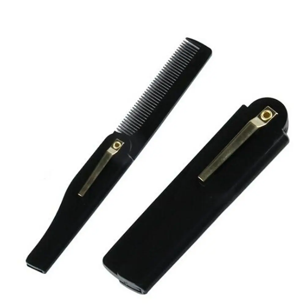 Portable Shaping Tool Womens Folding Fashion Handmade Pocket Clip Hair Comb Moustache Beard Comb