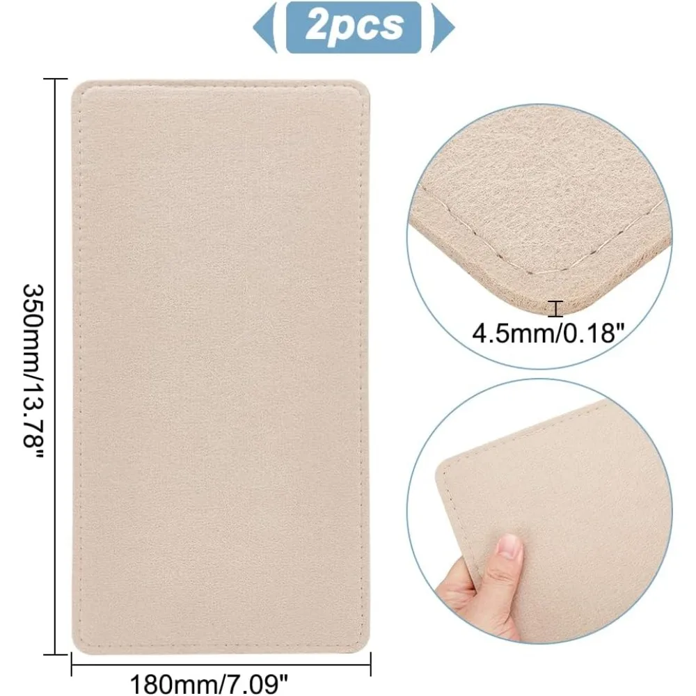 2pcs Felt Bag Base Shaper, 13.7 x 7 Inch Insert Bag Bottom Camel Purse Bottoms Rectangle Bag Liner Board Bag Bottom Shaper