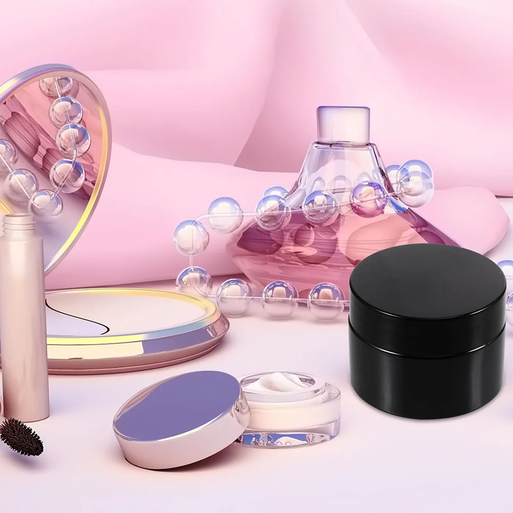 

5Pcs Glass Cream Sub Containers Refillable Portable Storage Jars for Face Cream Balm Lotion Travel Makeup Packaging