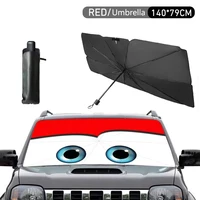 Parasol para Coche con Diseño de Ojos de Dibujos Animados de 150*70CM, Cubierta para Ventana Delantera, Protección UV, Visera Solar para Coche, Protector de Calor