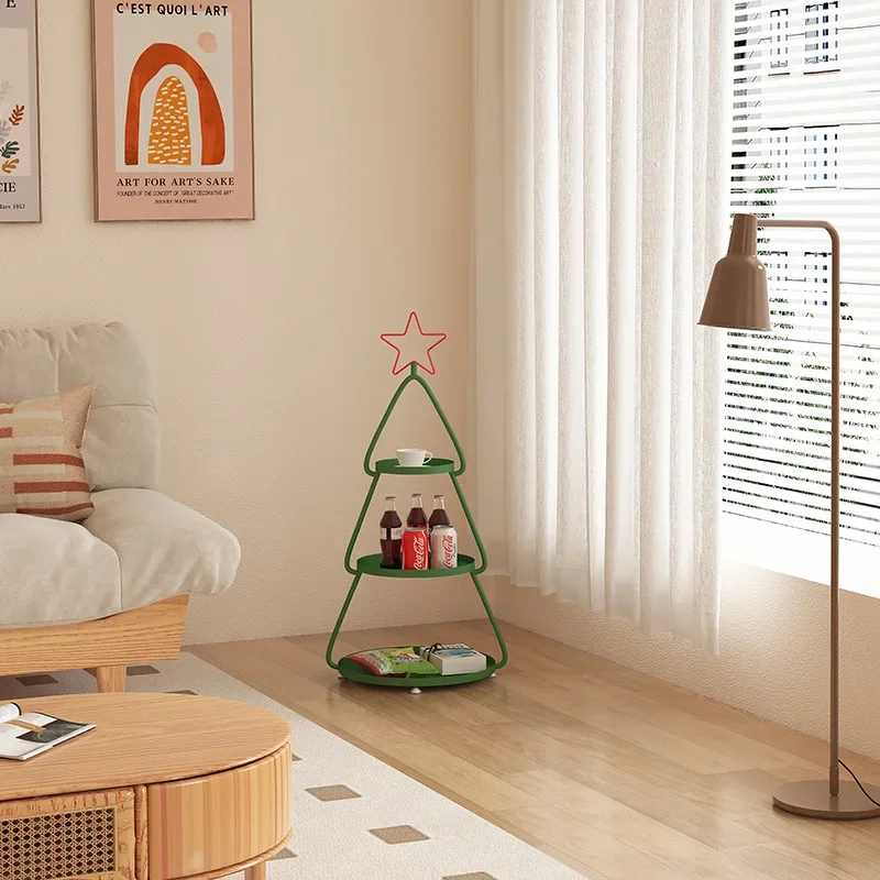 DSA Christmas tree side shelf shelf for home, balcony, indoor living room, multi-layer flower rack, decorative storage iron rack