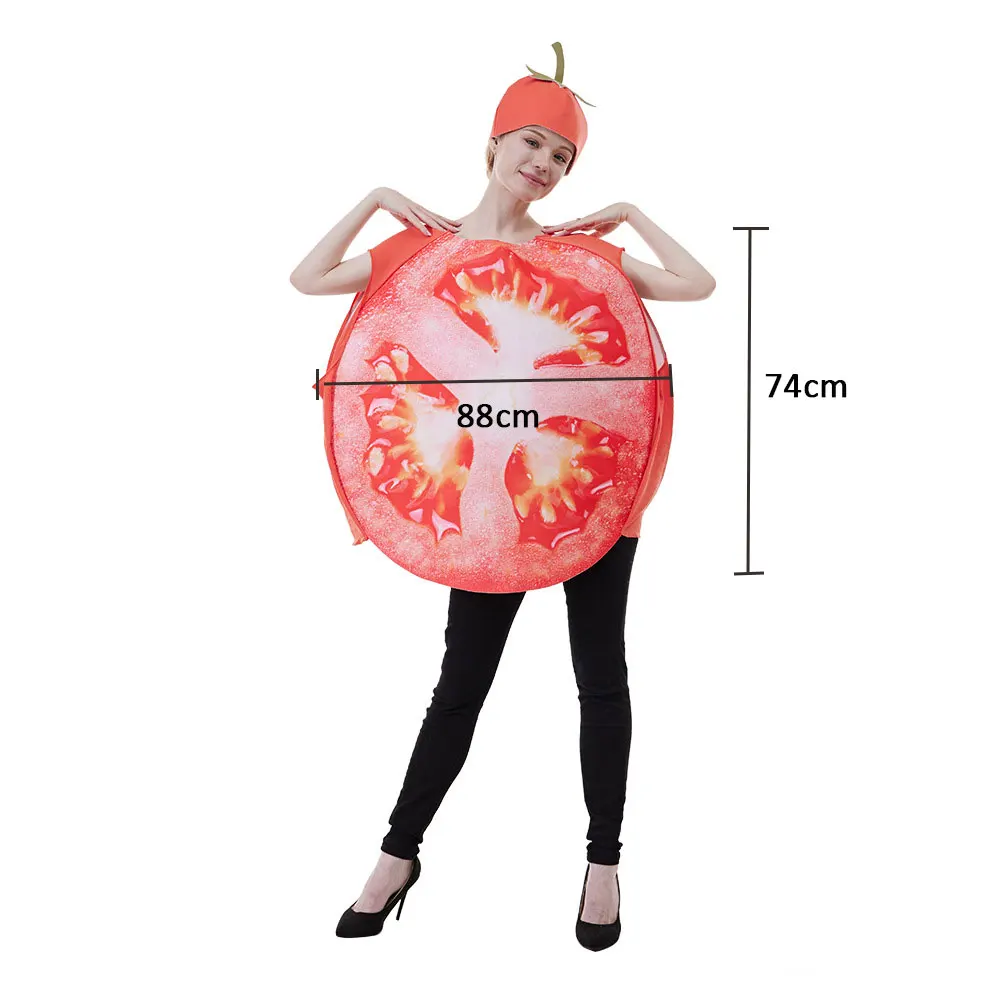 Umorden fatiado tomate traje túnica frutas vegetais esponja terno adulto das mulheres dos homens unisex engraçado purim festa de halloween vestido extravagante