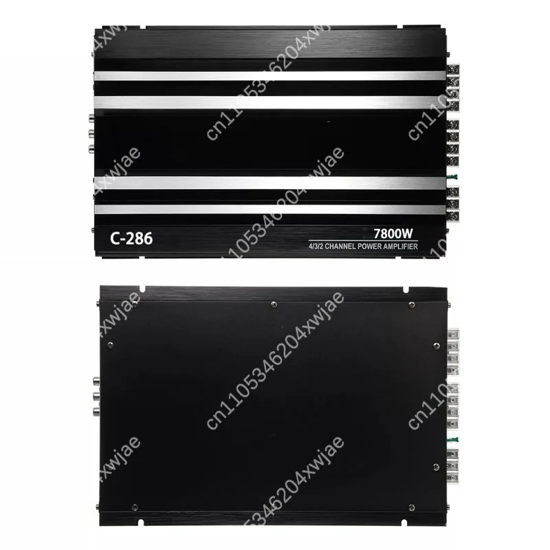 C-286 4 Channel Car Amplifier 7800W AB Class Aluminum Alloy 12V High Power Stereo Amp for Truck Boat UTV Audio Upgrade