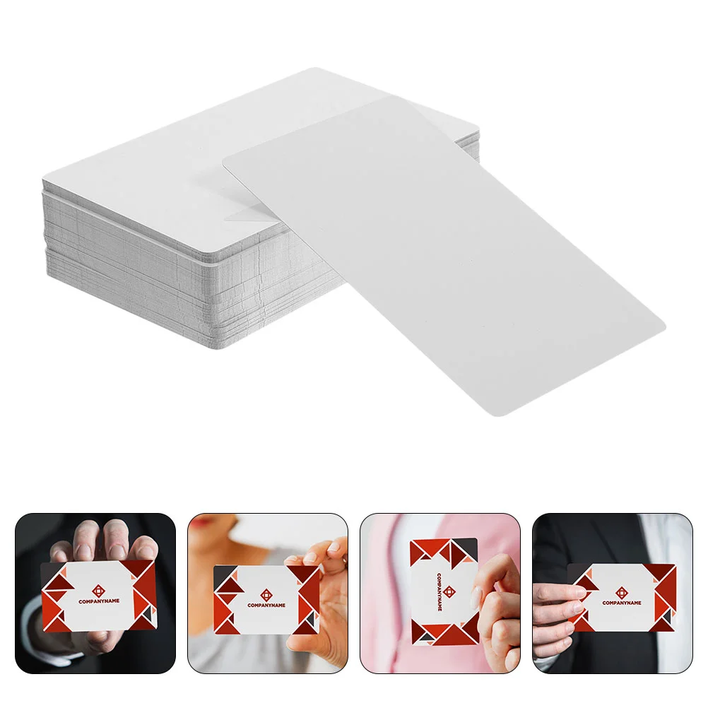 50 Pcs Cards Sublimation Blank Business Metal Name Small Double Sided DIY White Blanks