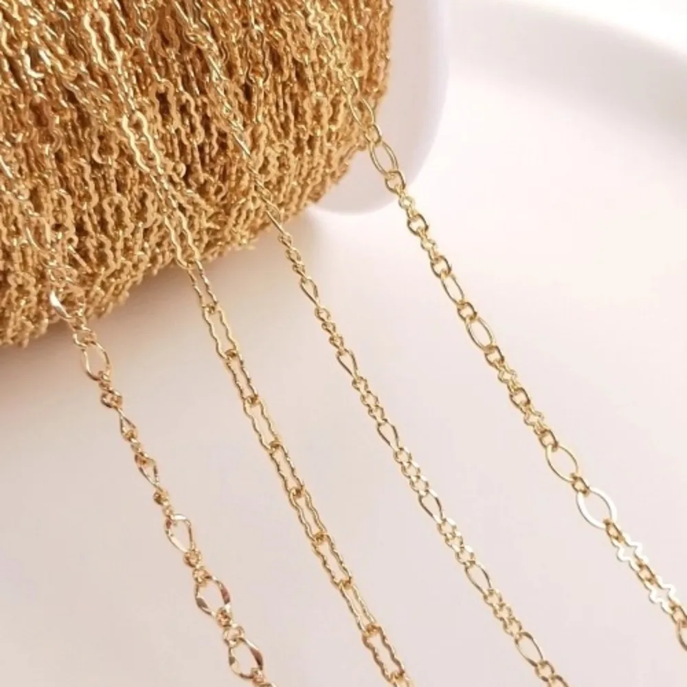 

14 К золотого цвета Фигаро свободная цепочка арахисовое облако цепочка 8 символов DIY ювелирные изделия цепочка для очков декоративная