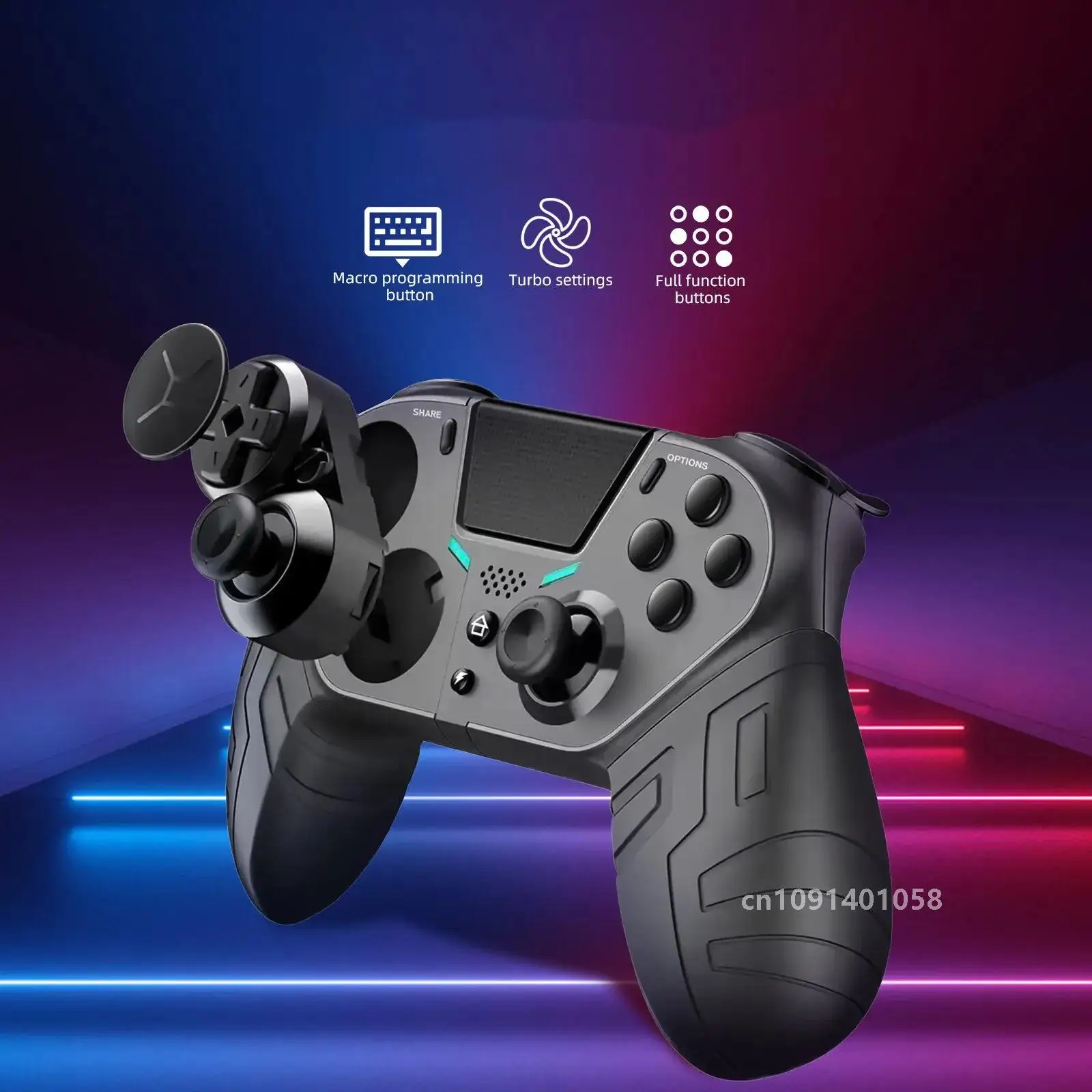 For PS4 Wireless Controller Dual Vibration Bluetooth Gamepad Programmable Turbo Function For PS4 Console Android IOS PC Joystick