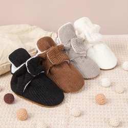 KIDSUN 2023 Newborn Baby Socks Shoes Baby Boy Girl Booties Winter Fluff Soft Sole Infant Crawling First Walker Crib Shoes 0-18M