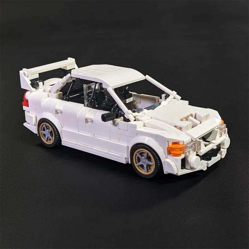 City Car Model MOC Building Bricks High-Performance White Sedan Modular Technology Gifts Holiday Assemble Children Toys Suit