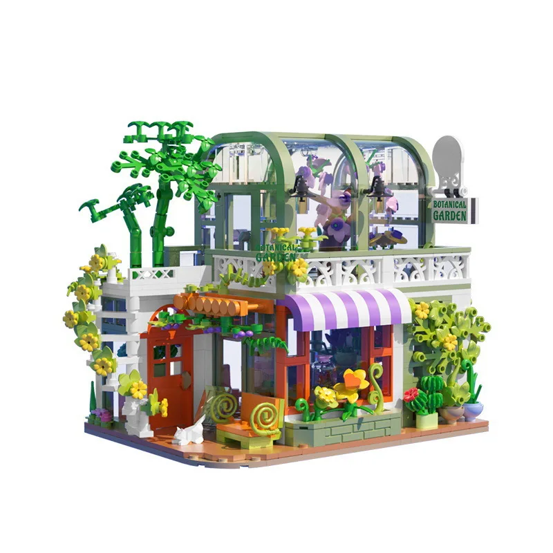 Luminous Plant Garden Block DIY Flowers House Mini Building Brick Toy Christmas Decor For Girls