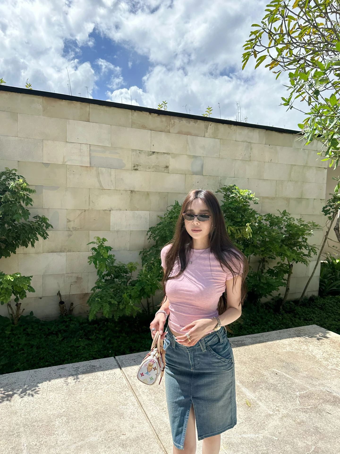 

Handmade Tapered Hem Denim Skirt Women's Spring Summer Cotton Blend mid Waist H-Shape Straight Cut Commute Style