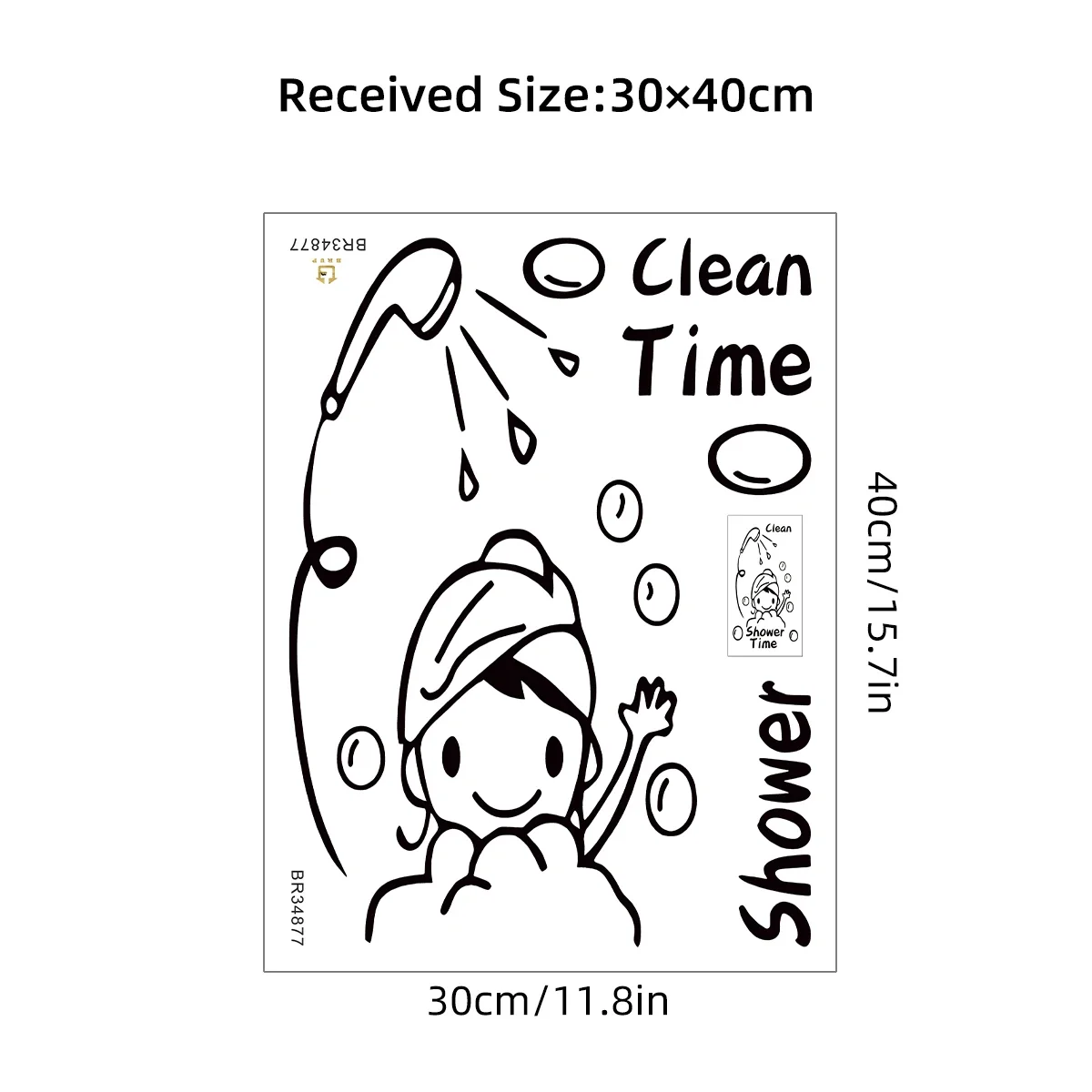 ملصقات حائط للحمام من Vlean Show Time لتزيين غرفة المعيشة، ورق حائط هدية لطيف للفتيات لديكور المنزل على شكل مكعب للاستحمام #6