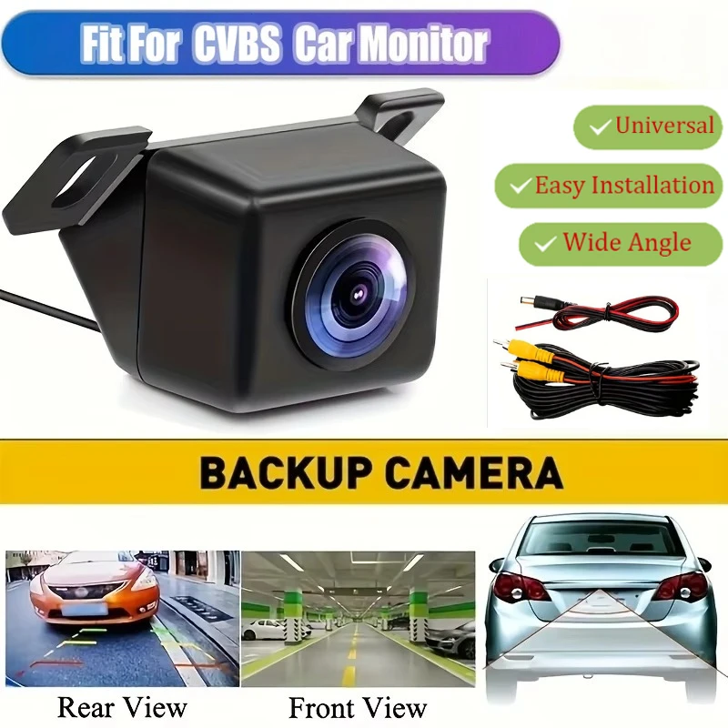 Wide Angle CMOS Car Rear View Backup Camera with Night Vision for Monitor Reversing Parking SUV Pickup Camper Van Tractor RV etc