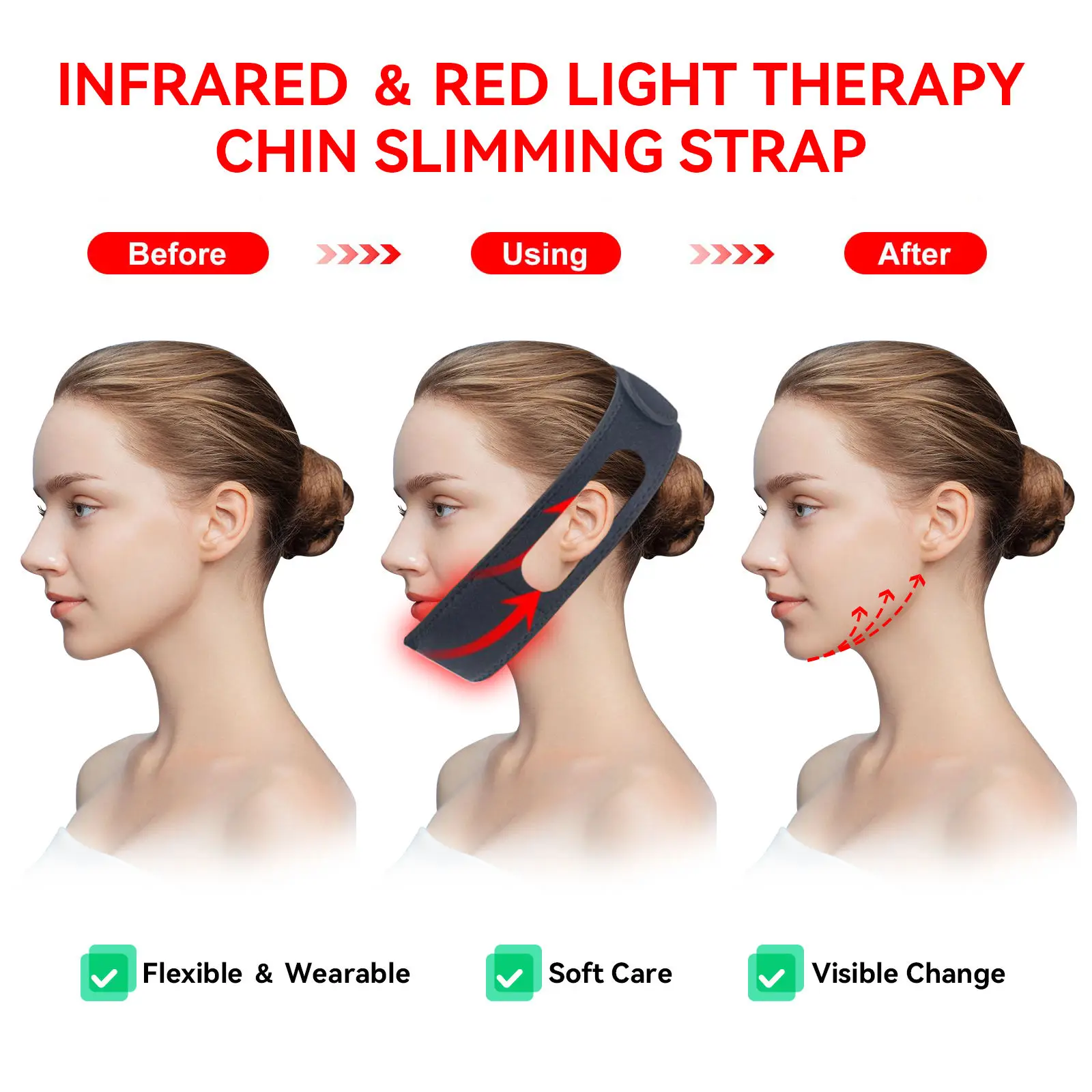 充電式ワイヤレス多機能赤色光療法ネックブレース手首脚 V フェイスウェアラブルベルトスキンケア家庭用ツール