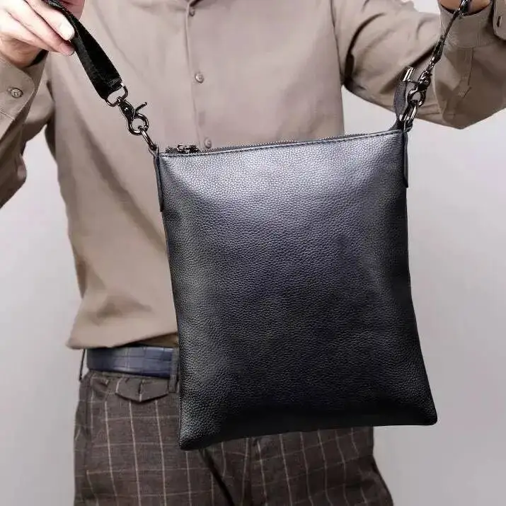 2025 New Solid Men's Handbags Cow Genuine Male Shoulder Real Natural Leather Crossbody Bag Messenger Bags - Image 4