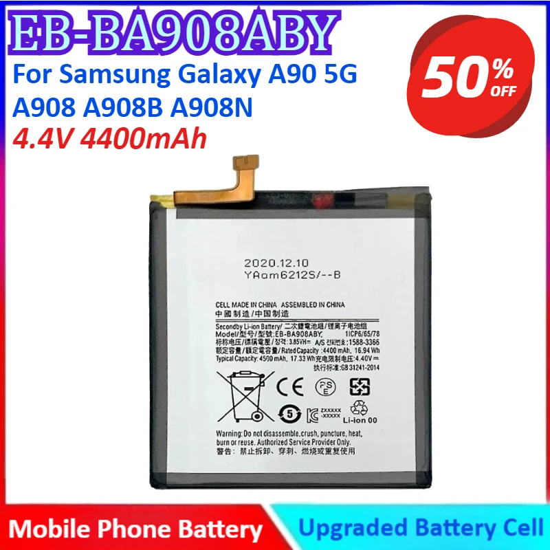 Brand New EB-BA908ABY 4.4V 4400mAh High Quality Replacement  Battery For Samsung Galaxy A90 5G A908 A908B A908N Mobile Phone