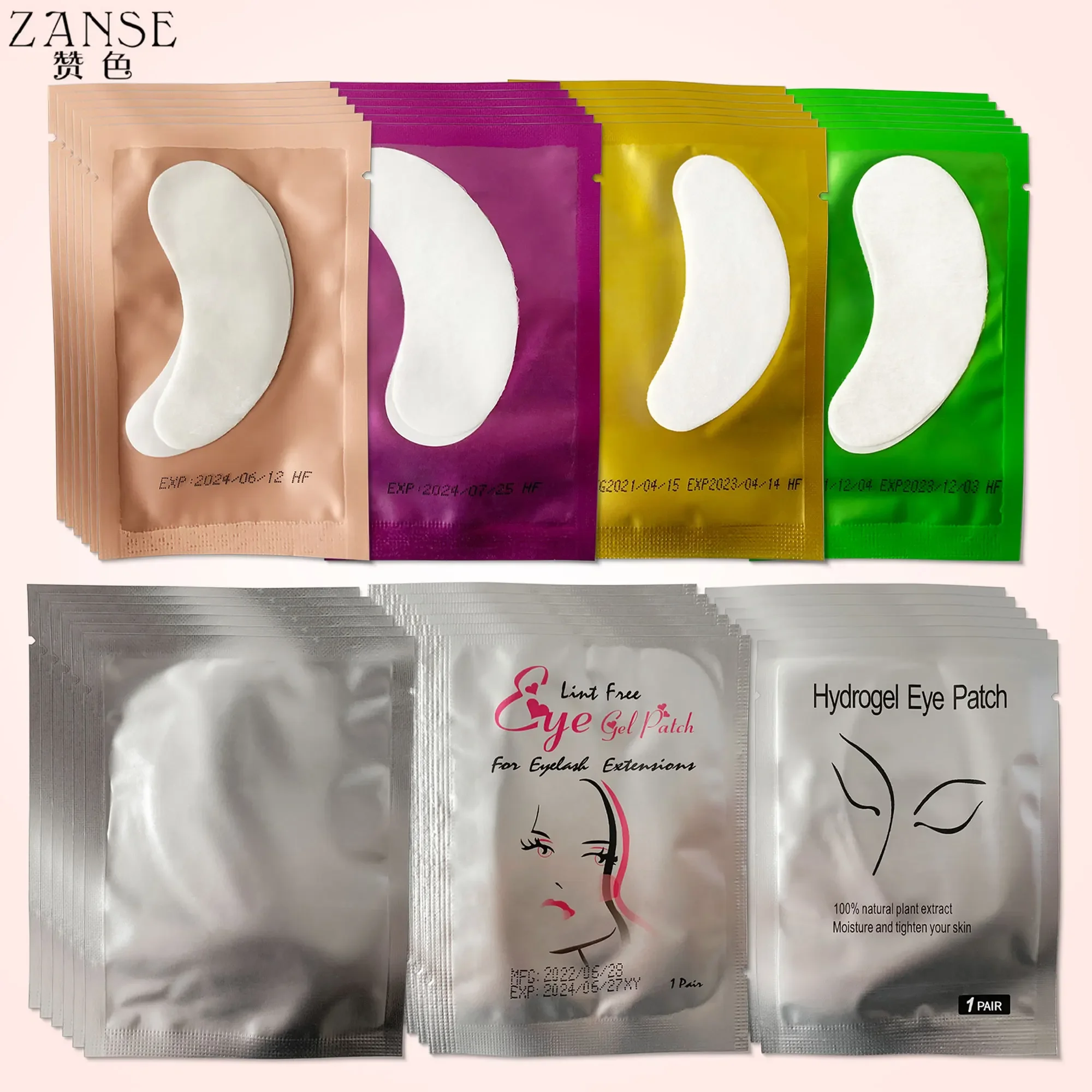 ZANSE 10/20/50 คู่ Eyelash EXTENSION แพทช์ภายใต้ Eye Pads Grafting กระดาษเจลสติกเกอร์ Eyelash อุปกรณ์ maquiagem