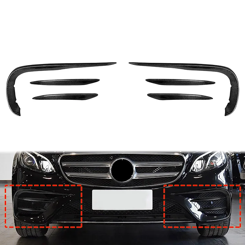 

1 Pair High Quality Carbon Fiber Tuyere Sticker for Mercedes-Benz E-Class E63S Front Fog Lamp Decoration Trim Cover Sticker