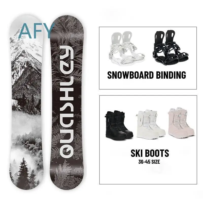 High Quality Adult Freestyle Ski Board for Winter Sports with Bindings and Boots for All Mountain Skiing for Men Women