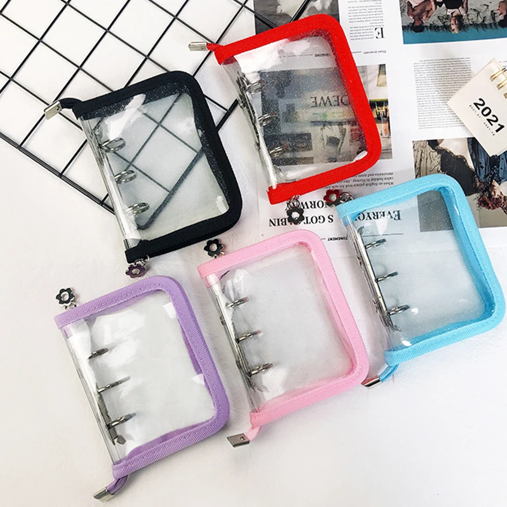 Color Zipper Photo Album 3 Inch Binder Korea Idol Photo Cards Collect Book Organizer Transparent PVC Photocard Holder Stationery