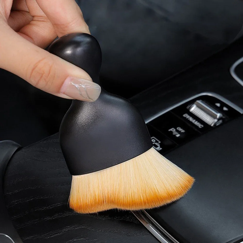 Cepillo de limpieza Interior de coche sin arañazos, salida de aire acondicionado, cerdas suaves, cepillo para detalles, herramienta de limpieza de coche