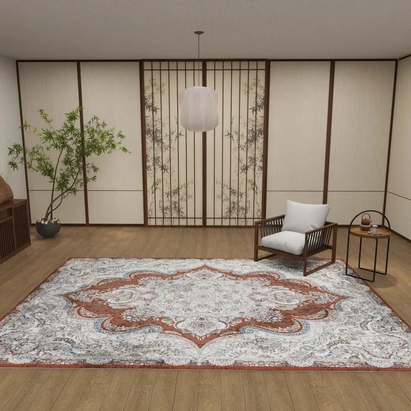 

Vintage American Area Rug for Living Room Thick Persian Bedroom Carpets Anti-skid Persian Floor Mat Morocco Villa Table Rug