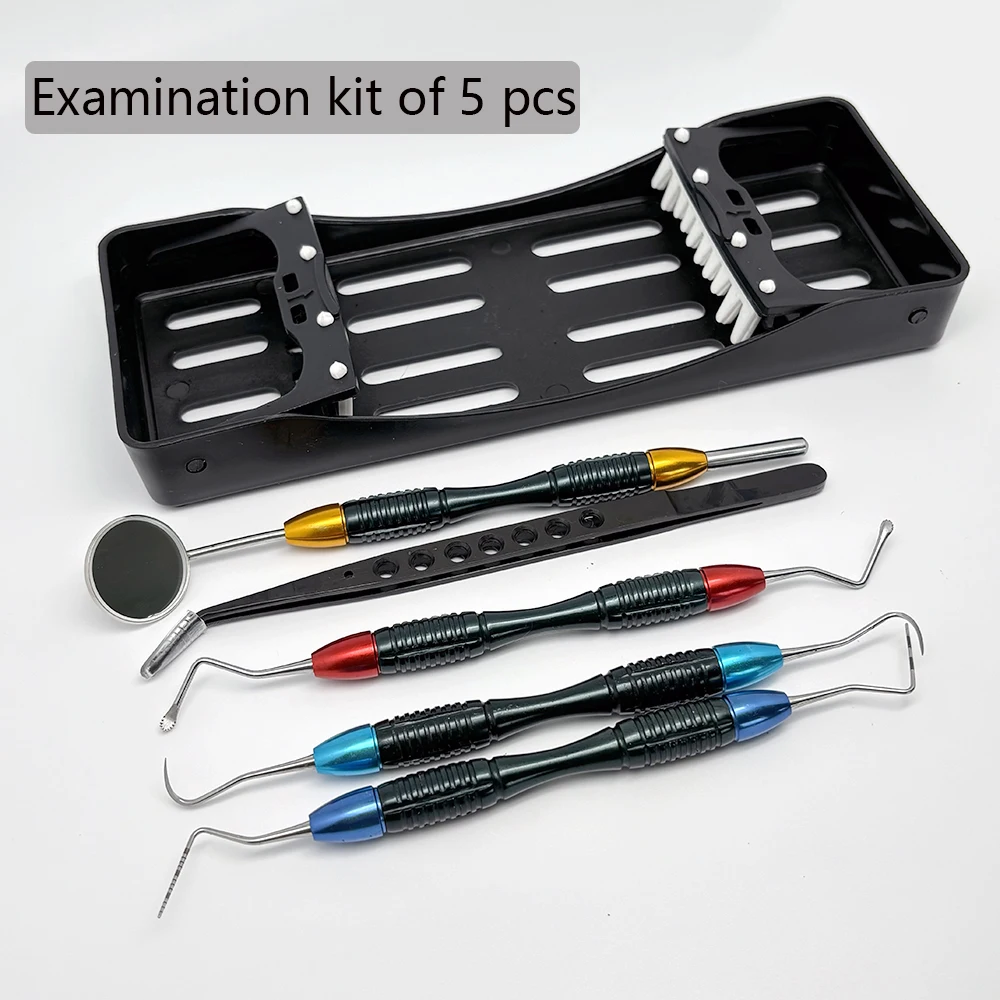 

Dental Examination Kit Lm Tooth Cleaning Scaler Gracey Curette Cobra Handle with Box Disinfection Dental Stainless Steel Tools