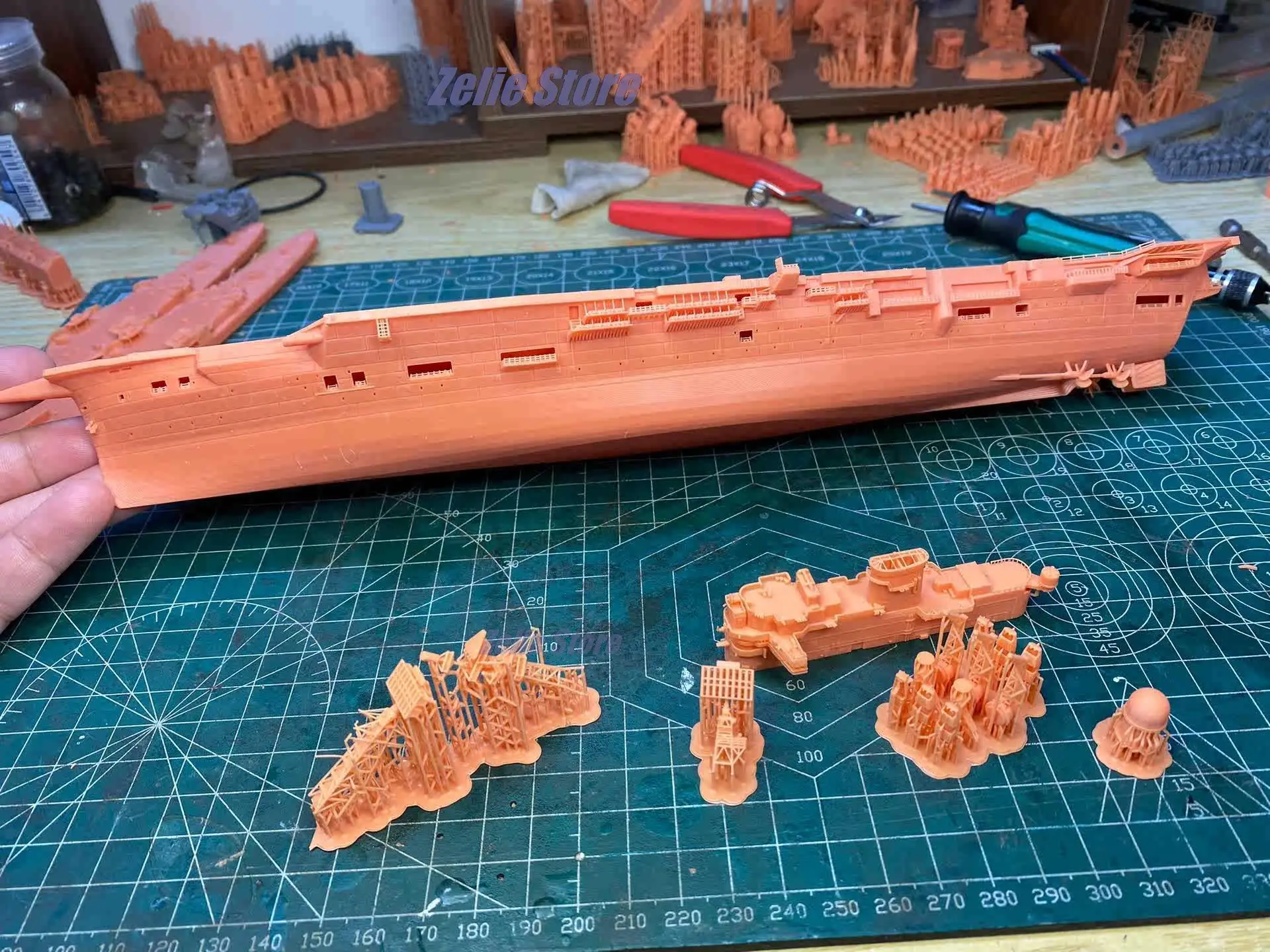 1/700 HMS Ark Royal R09 Aircraft Carrier 3D Printed Ship Toy Model Home-made Assembled Model Hobby 14+years old