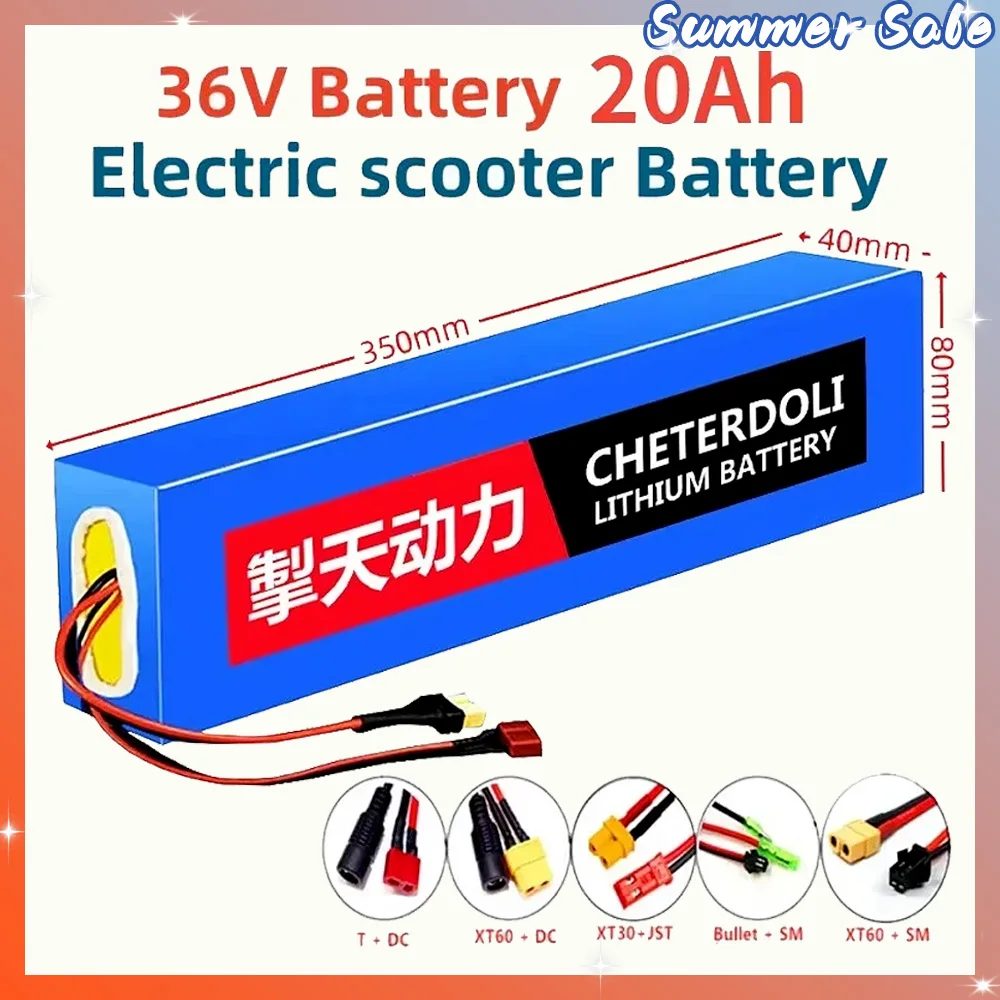 

Stable voltage Aleaivy 36V 10S4P 10000mAh 18650 Li-ion Battery Pack for M365/E-Scooter 350W-500W