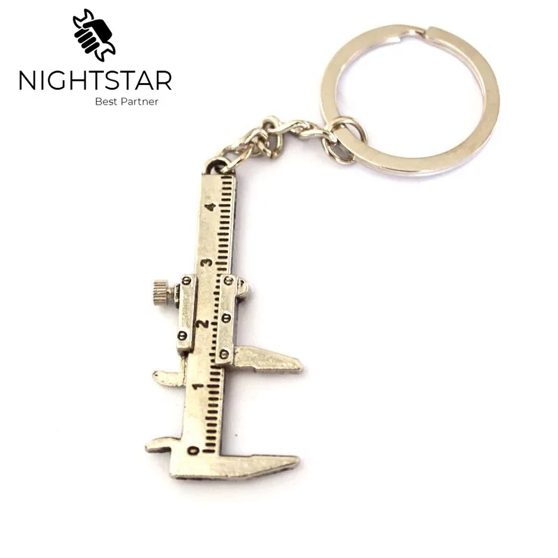 Metal Movable Vernier Caliper Ruler Key Chain Model Keychain Keyring Keyfob Tool Color/ Sliver Gold