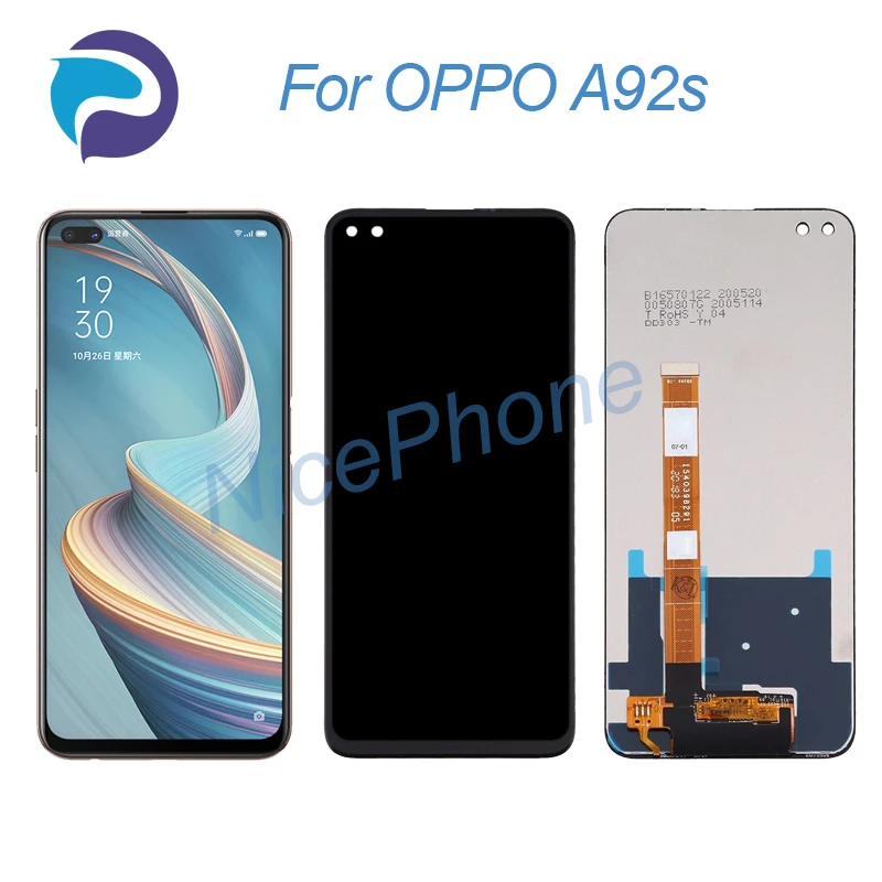 

for OPPO A92s LCD Display Touch Screen Digitizer Assembly Replacement 6.57" PDKM00 A92s Screen Display LCD