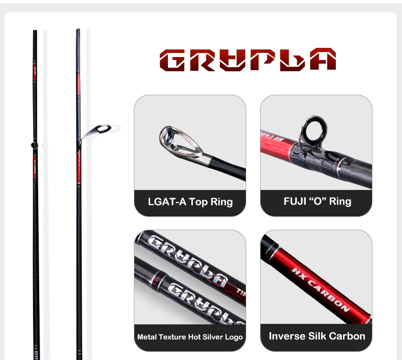 PURELURE GRUPLA Spinning Casting Rod High Carbon Universal Long Throwing Fishing Rod in FUJI Accessories Fast