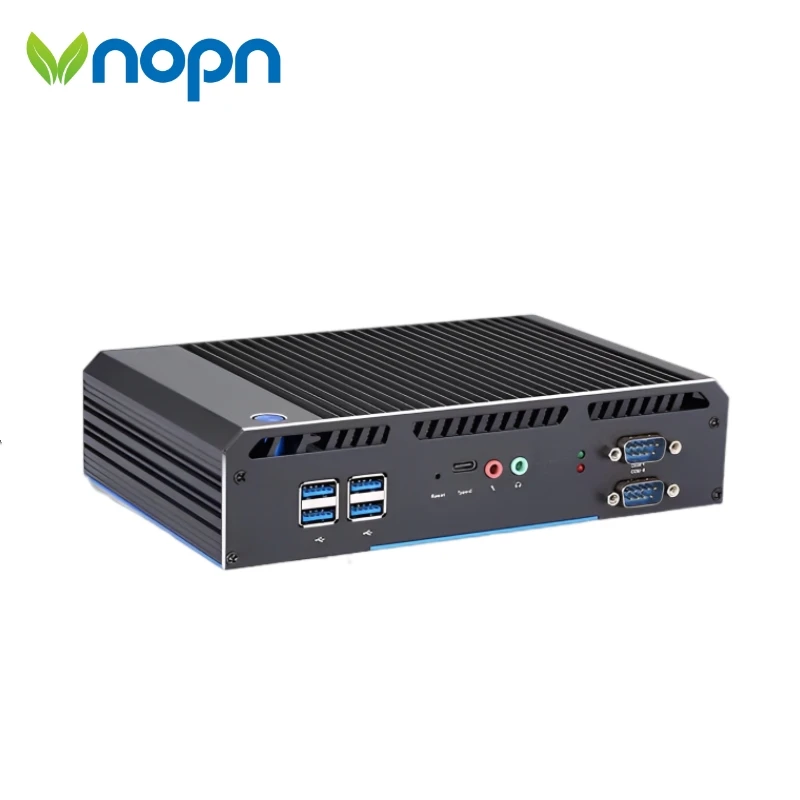 VNOPN bezwentylatorowy Mini PC Core i3/i5/i7 5th Gen 4x RS232 2x LAN Windows 10 Linux wbudowany komputer przemysłowy IoT AI PC