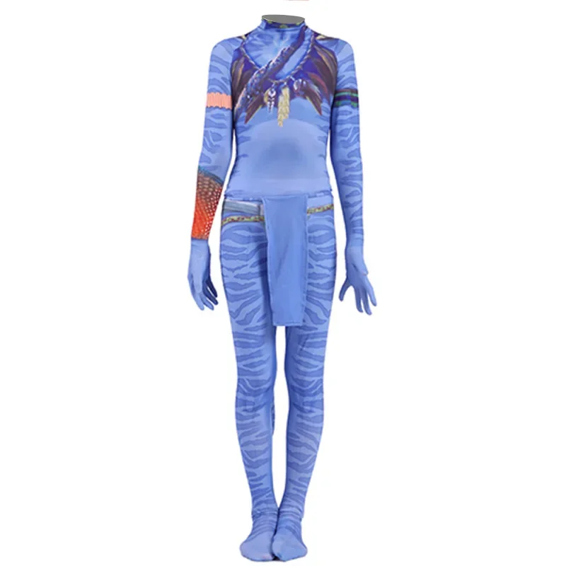 Avatar 2 Cosplay Costume Movie Jake Sully Neytiri Bodysuit Suit Zentai Jumpsuits Halloween Party Costume For Women Men Girls Kid