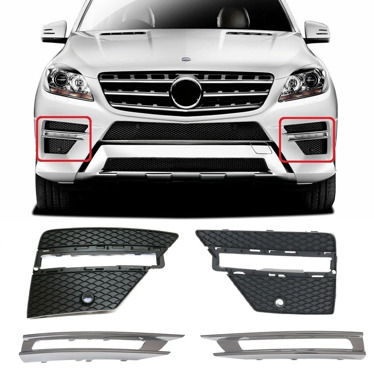 Superior-Front Grille Daytime Running Light Cover 1668852822 1668852922 1668851374 For Mercedes Benz ML W166 ML250 ML350 ML400