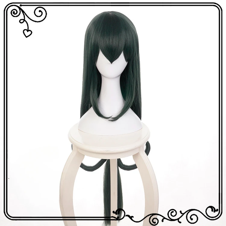 My Hero Academia Baku no Hero Asui Tsuyu Wig Dark Green Long Straight Cosplay Synthetic Wigs