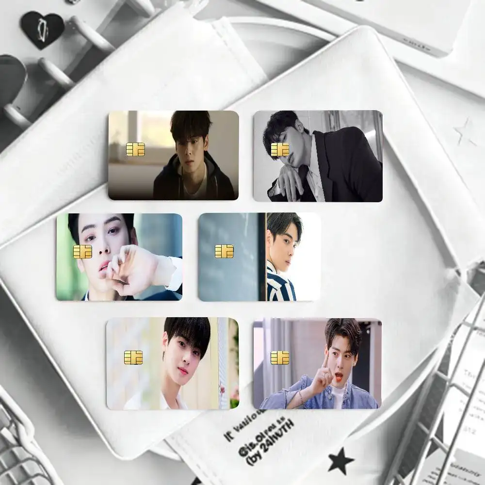 Korean Actor Cha EunWoo Credit Card Sticker Waterproof PVC Skin Cover For Debit Bank Card, Removable Card Decal Wrap