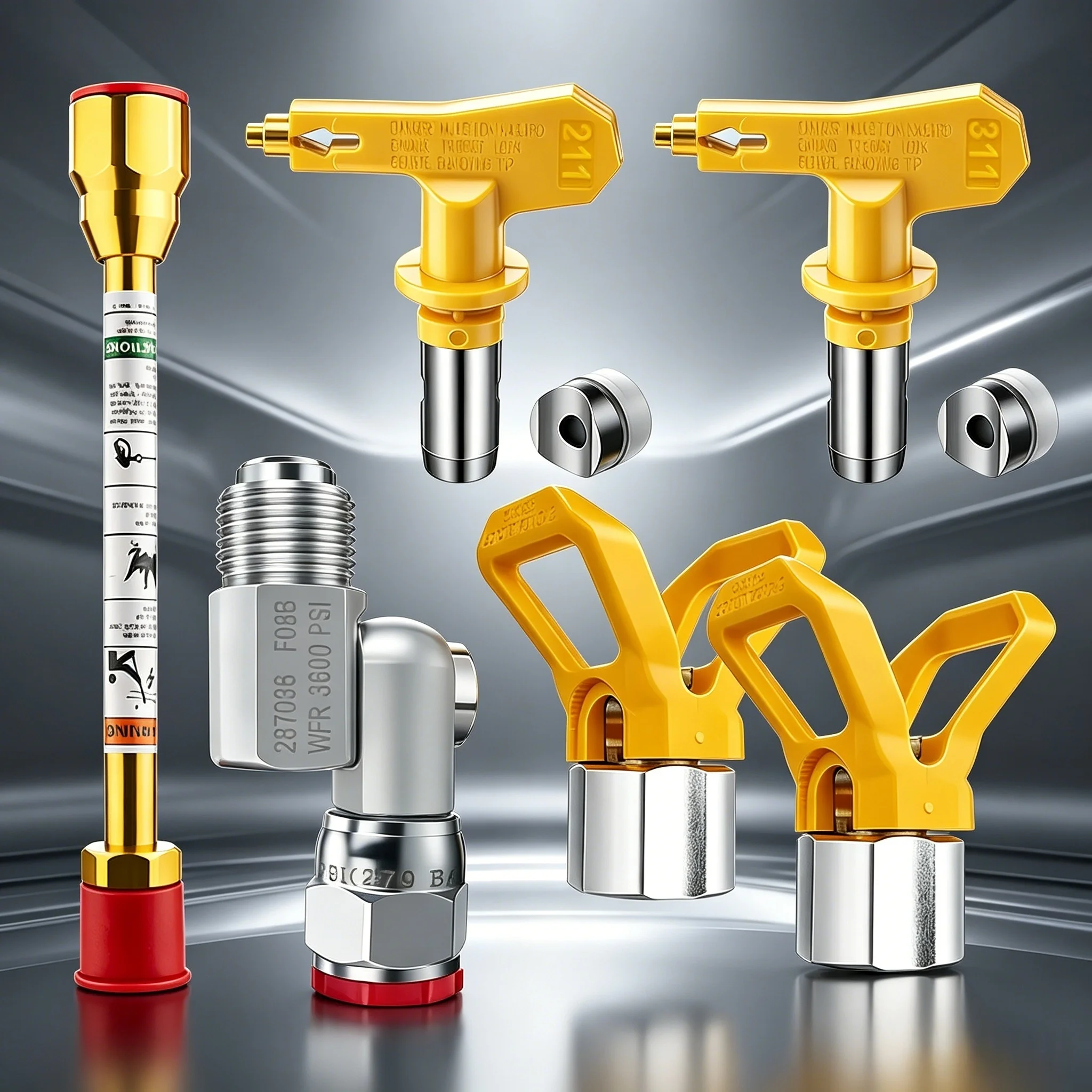 Airless Paint Sprayer Accessory Kit Extension Pole Nozzles Guards and Seals Set