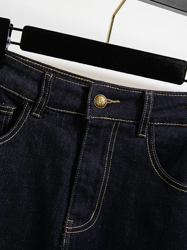 Retro macio denim a linha saia feminina plus size verão anti-luz solto ajuste cintura alta midi saia anti-luz saia calças