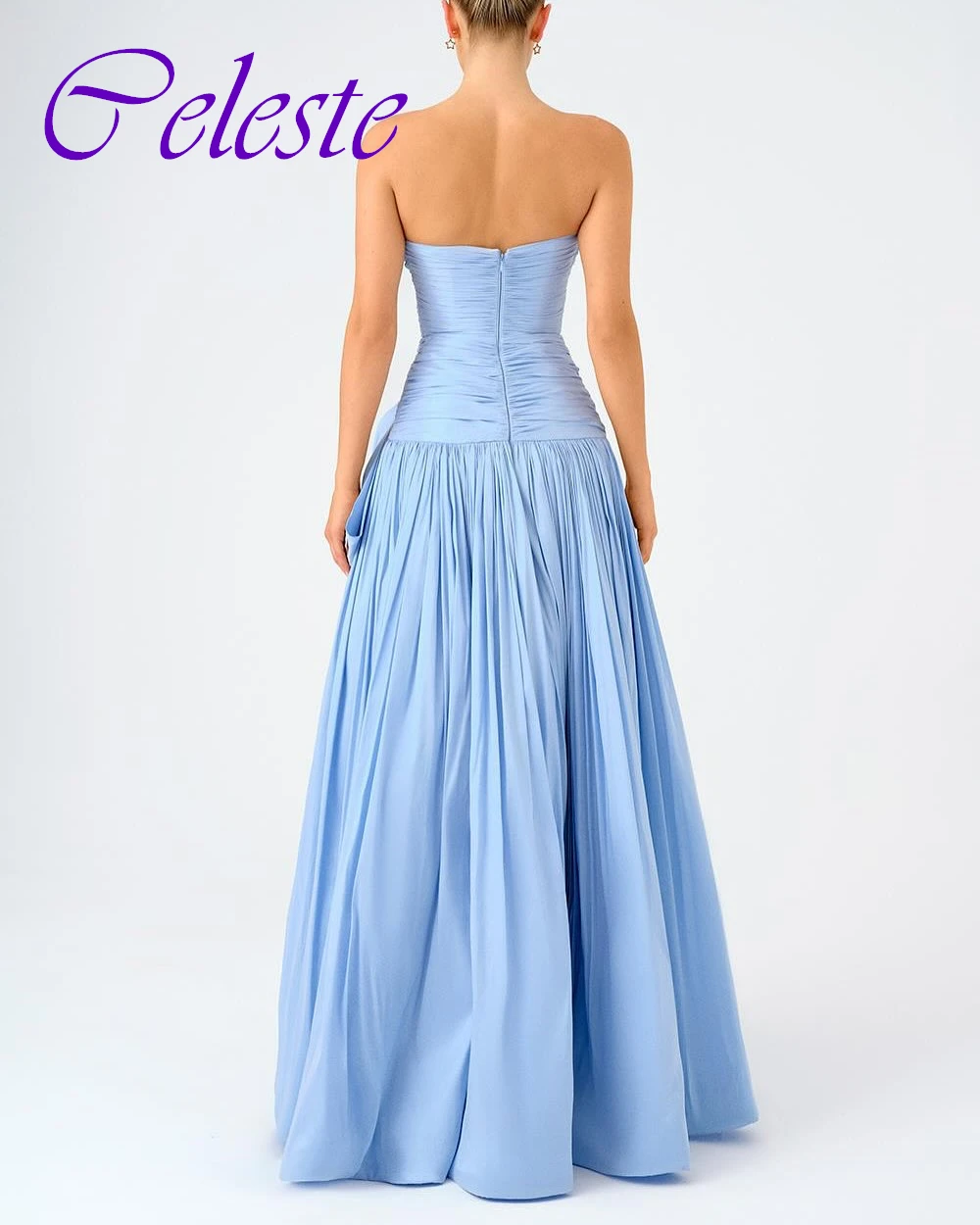 Customized Graceful Jersey Strapless A-Line Evening Dress Classic Sleeveless Prom Dresses Sexy Backless Special Occasion Gowns