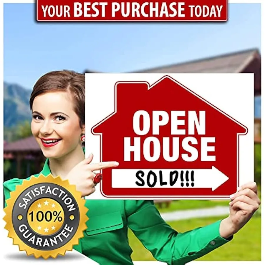 Open House Signs 10 Pack Premium LARGE 24 x 18 Open House Signs for Real Estate with Stakes Professional Double-Sided Realtor S